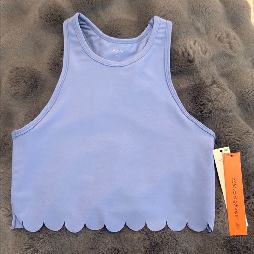 Aqua Bloomingdale’s Exclusive Blue Crop Tank NWT